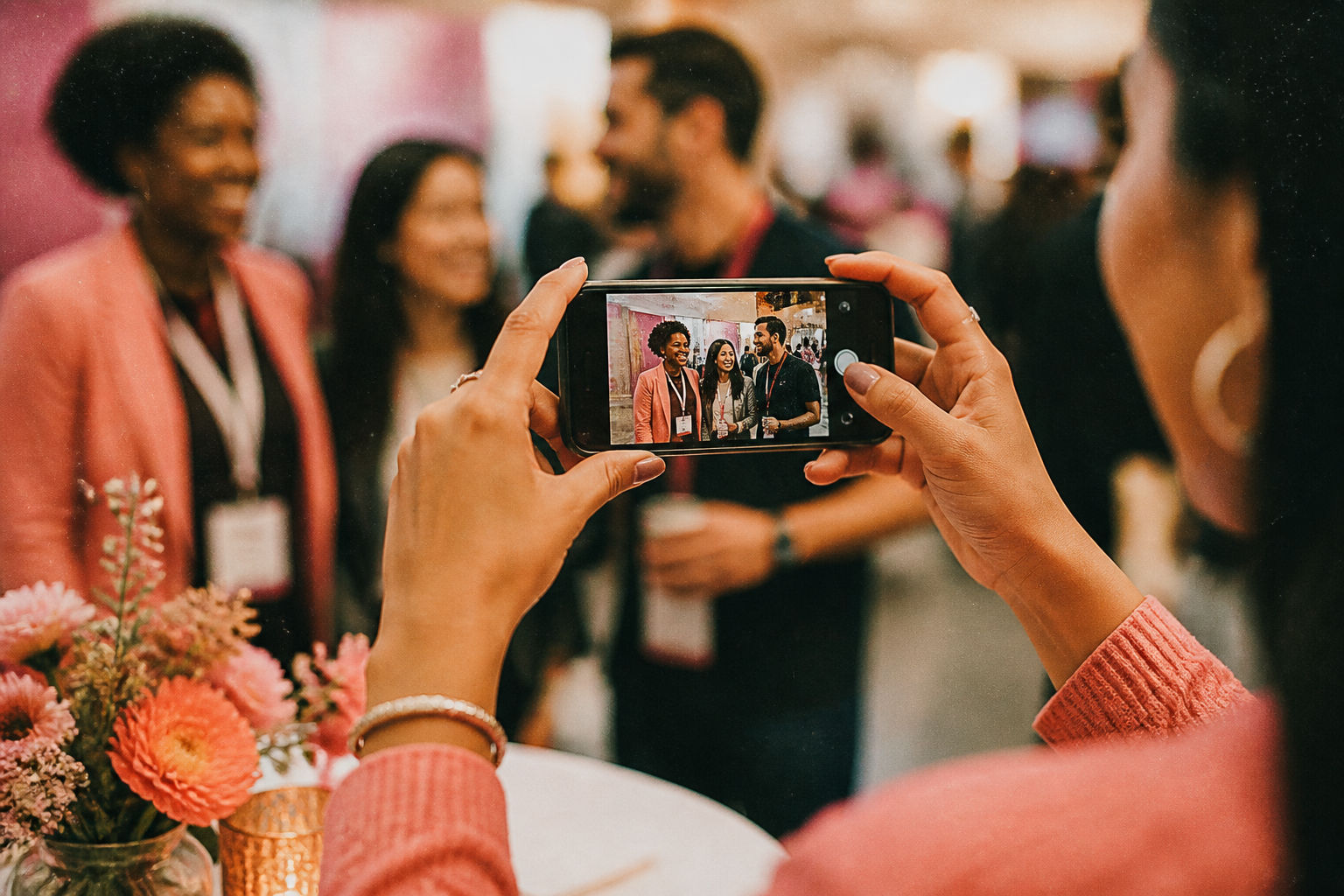 Editorial illustration for A photo sharing plan for conferences and trade shows
