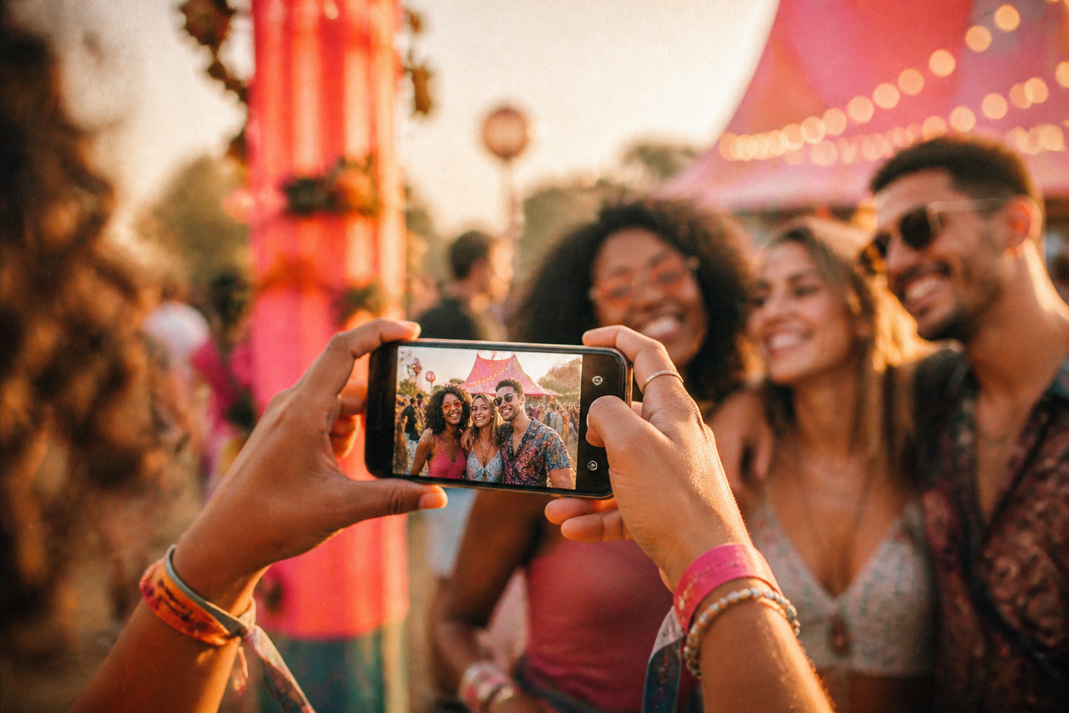 Editorial illustration for A practical one-QR-code photo plan for festivals