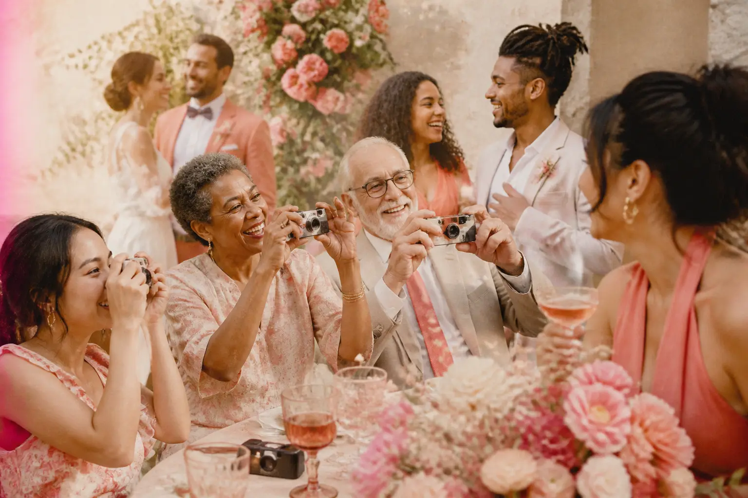 Editorial illustration for Make Wedding Guest Photos Easy for Every Generation